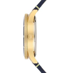 Rhodenwald & Söhne Rhodenwald & Sohne Quartz Horloge Vintage Ii Van Echt Leer In Blauw