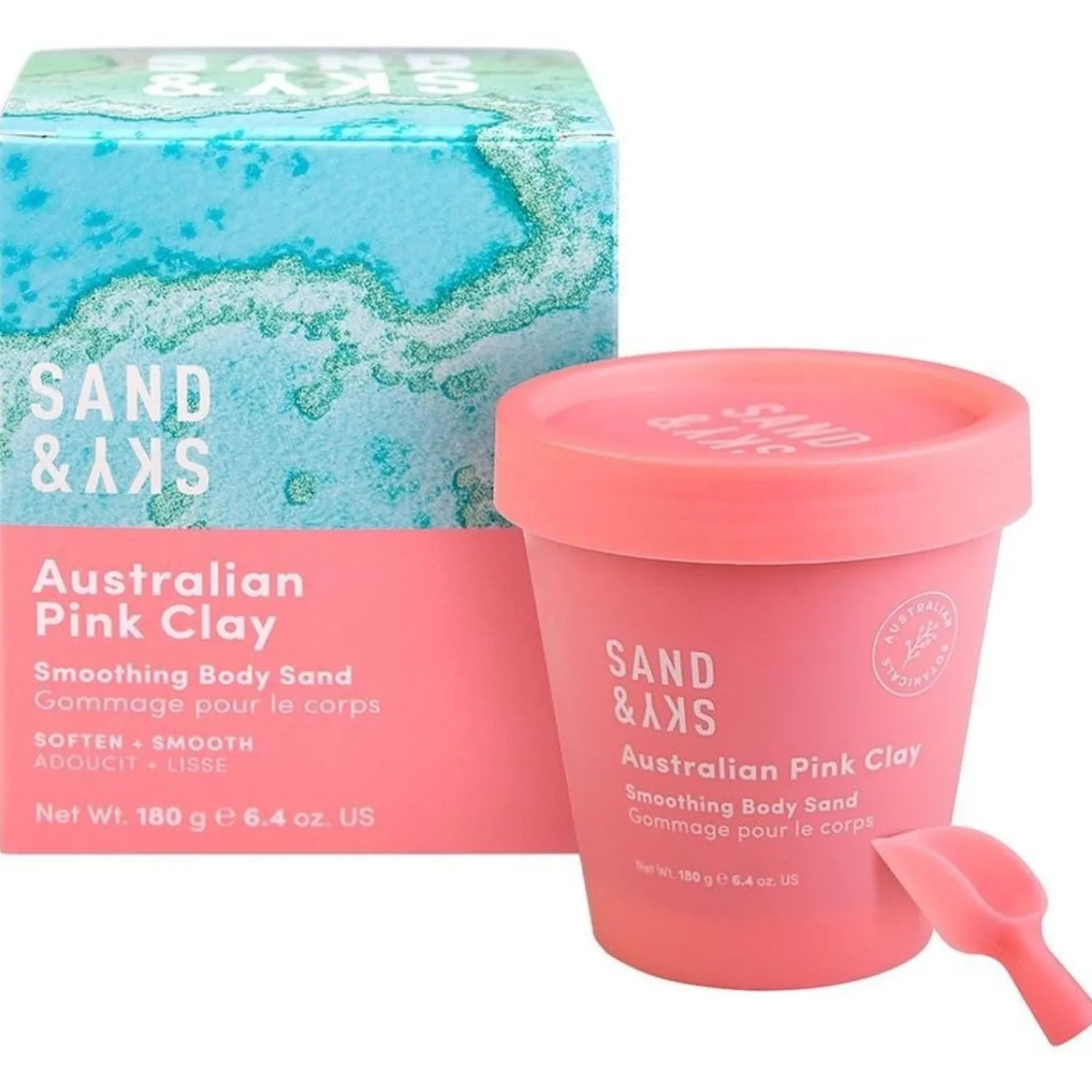 Sand & Sky Australian Pink Clay - Gladmakend Lichaamszand