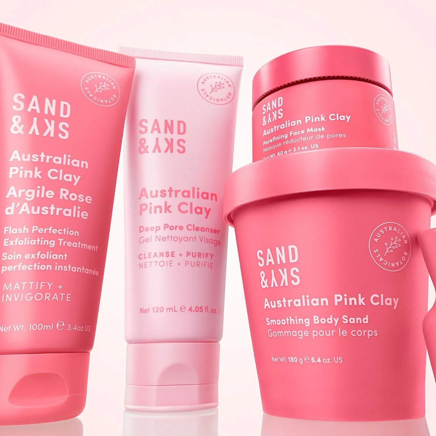 Sand & Sky Australian Pink Clay - Gladmakend Lichaamszand