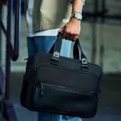 Sem Lewis Northern Hampstead Heren Laptoptas Textiel - Zwart