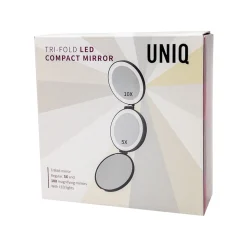 UNIQ Drie-Voudige Compacte Reisspiegel Met Led-Lichten
