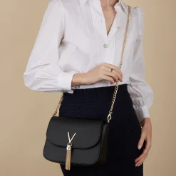 Valentino Bags Divina Dames Crossbodytassen/Handtassen Faux Leeg - Zwart