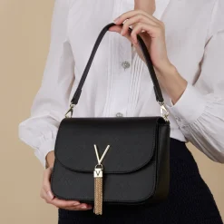 Valentino Bags Divina Dames Crossbodytassen/Handtassen Faux Leeg - Zwart