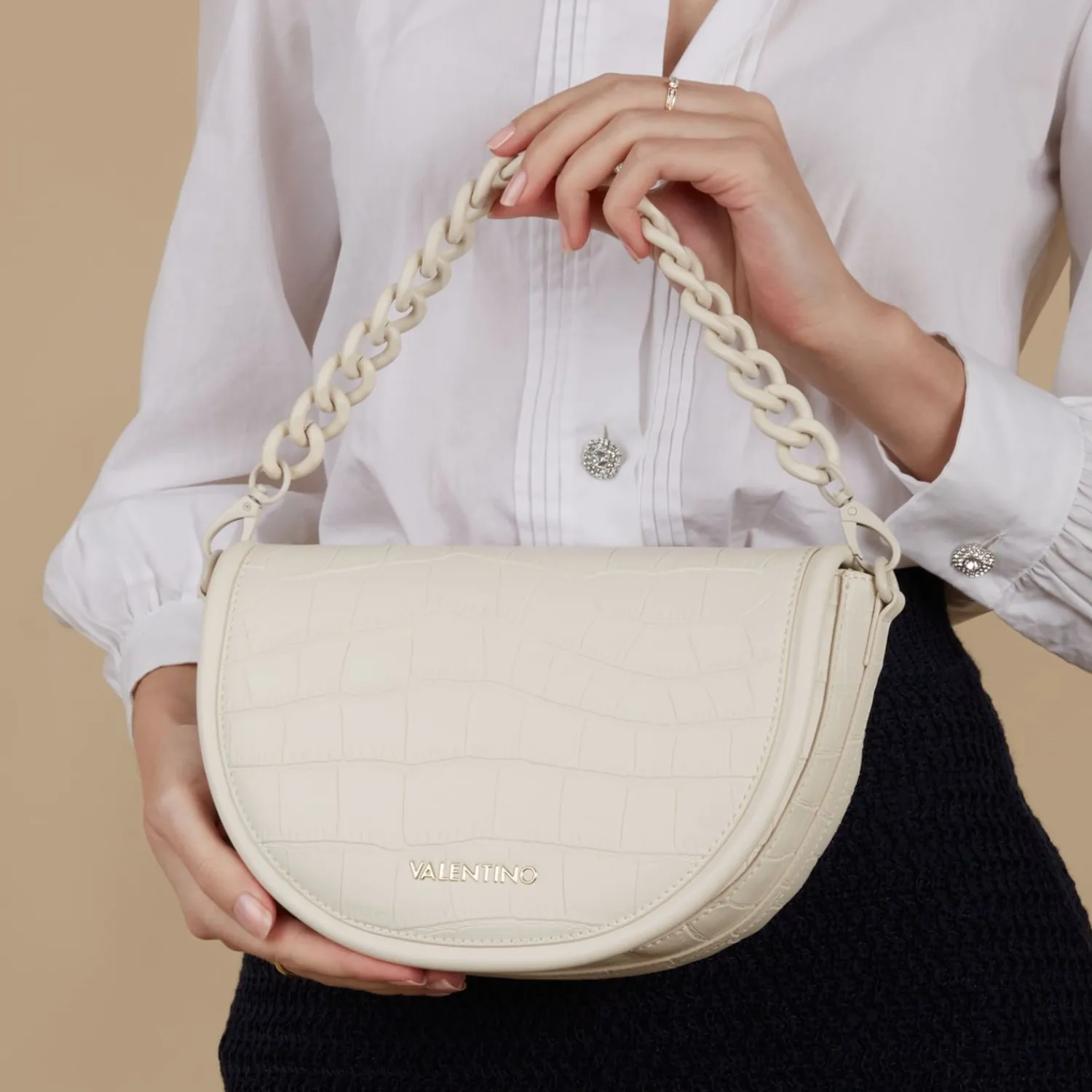 Valentino Bags Surrey Dames Crossbody Tas/Handtas Kunstleer - Wit