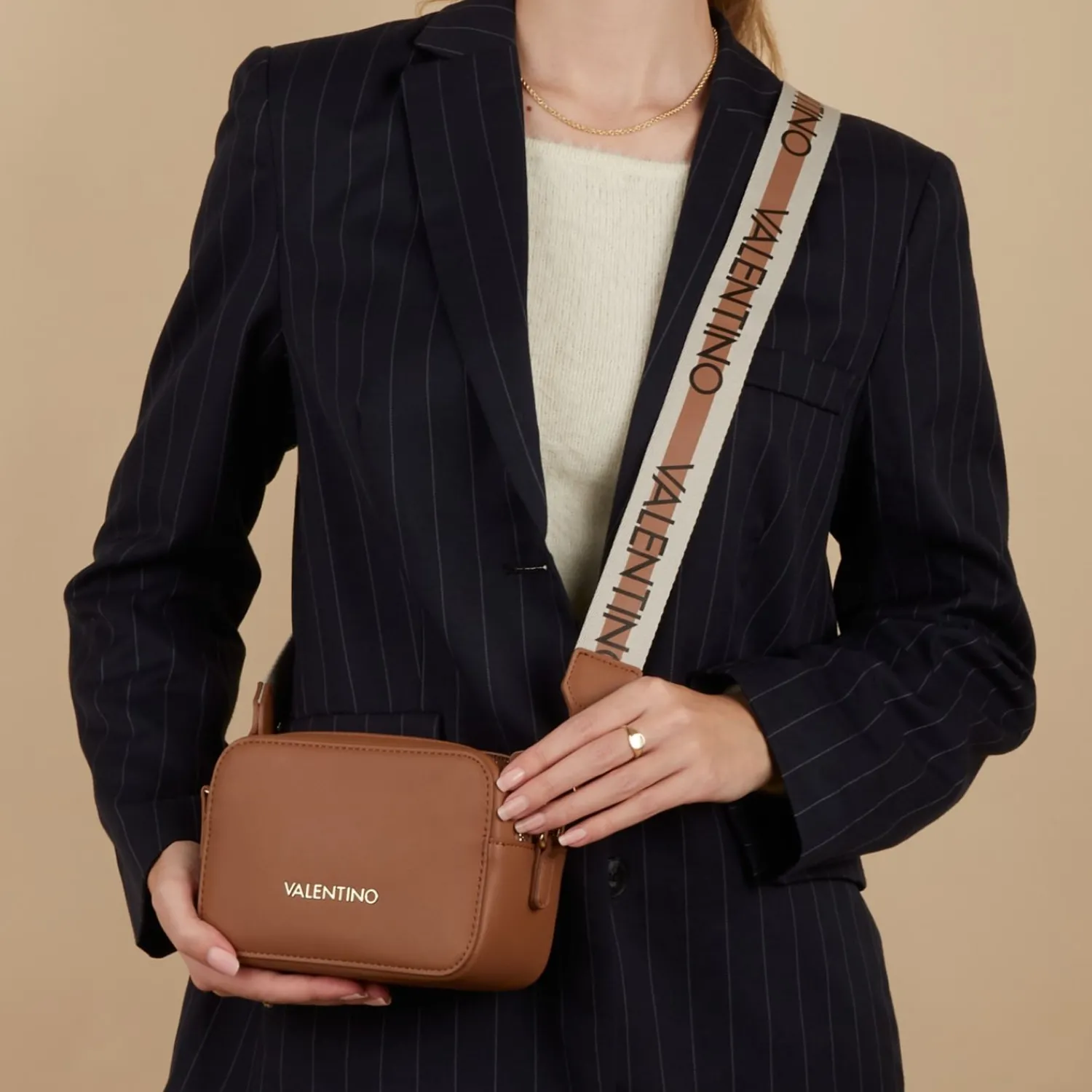 Valentino Bags Zero Dames Crossbody Tas Kunstleer - Bruin